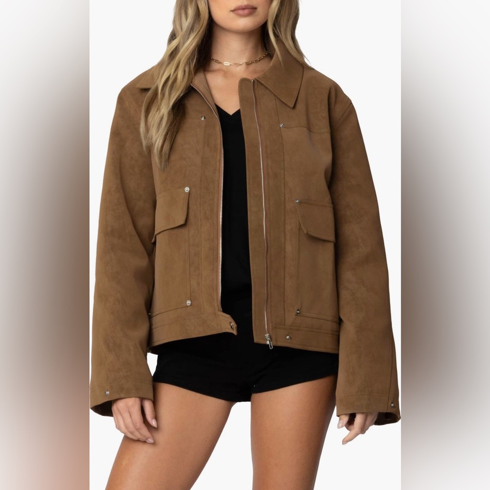 NWT EDIKTED Annabelle Oversized Faux Suede Jacket